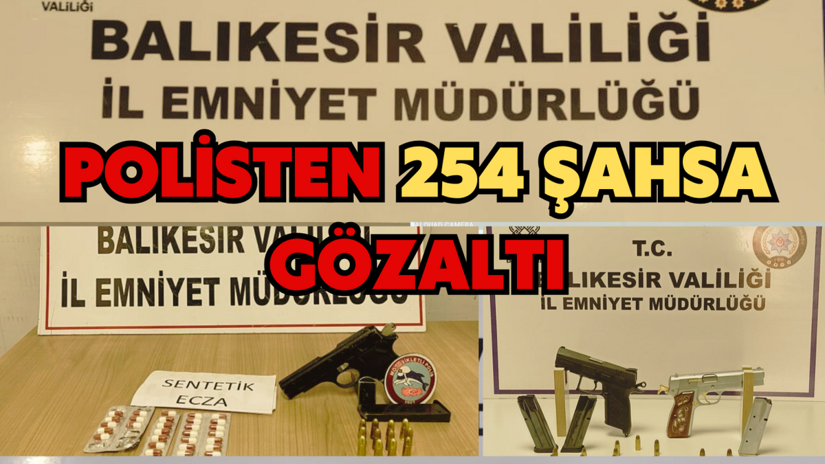 POLİS’TEN 254 ŞAHSA GÖZALTI