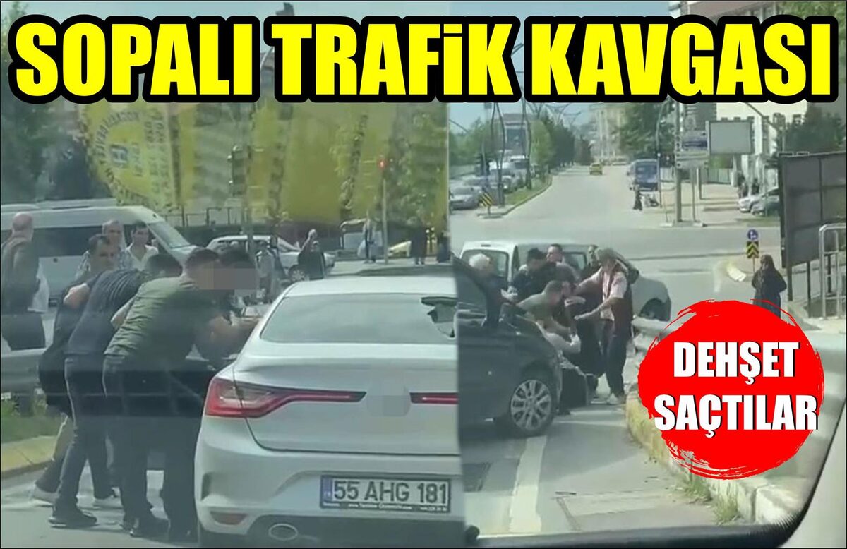 SOPALI TRAFİK KAVGASI   DEHŞET SAÇTILAR