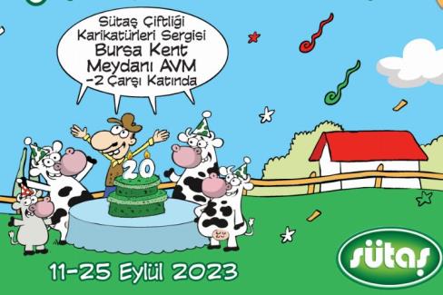 ‘Sütaş Çiftliği Karikatürleri’ Bursa Kent Meydanı’na geliyor