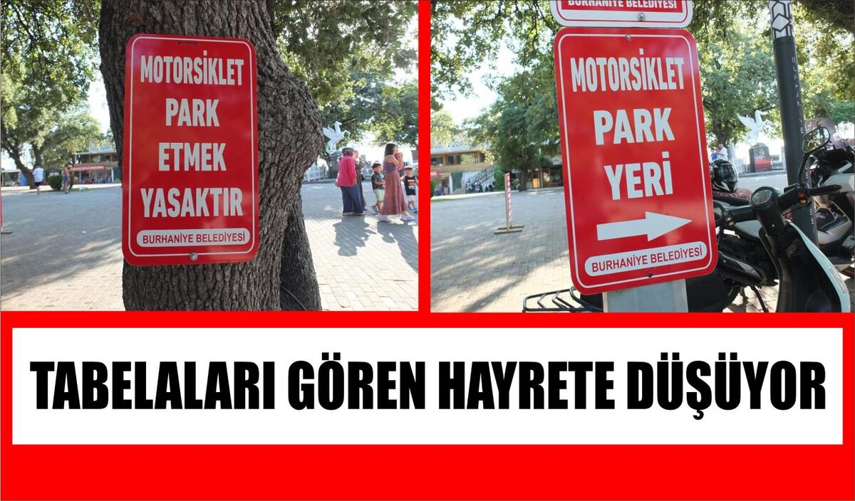 ‘Motosiklet Parkı’ yazısının gösterdiği