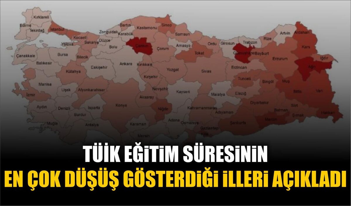 TÜİK EĞİTİM SÜRESİNİN EN ÇOK DÜŞÜŞ GÖSTERDİĞİ İLLERİ AÇIKLADI  