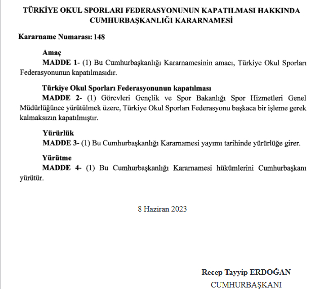 Turkiye Okul Sporlari Federasyonu kapatildi - Marmara Bölge: Balıkesir Son Dakika Haberleri ile Hava Durumu