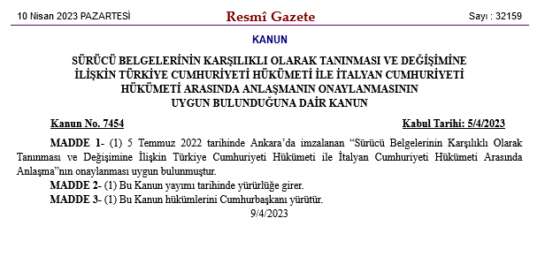 Turkiye ile Italya arasinda surucu belgeleri tanindi - Marmara Bölge: Balıkesir Son Dakika Haberleri ile Hava Durumu