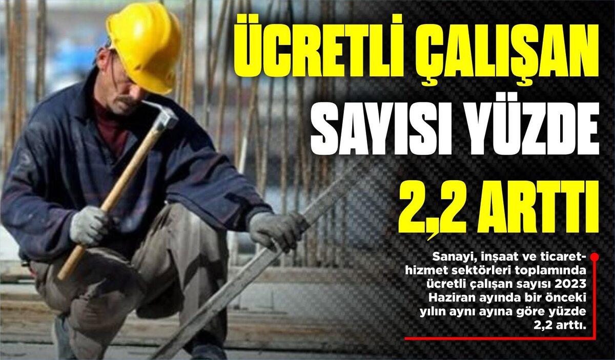 ÜCRETLİ ÇALIŞAN SAYISI YÜZDE 2,2 ARTTI