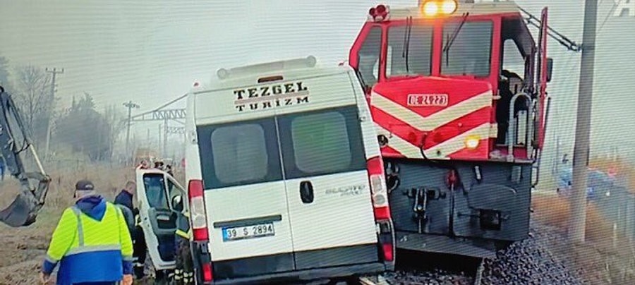 Kırklareli Babaeski’de yük treni,