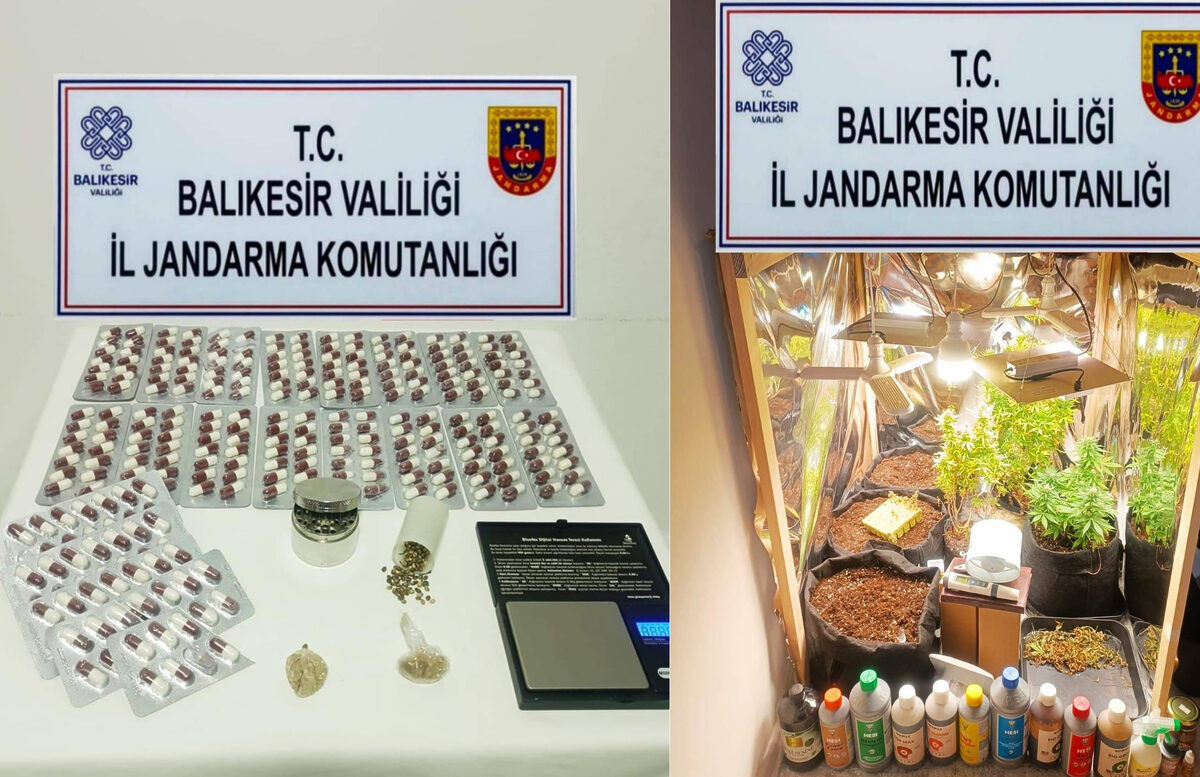 Balıkesir İl Jandarma Komutanlığı tarafından uyuşturucu madde imal ve ticaretine