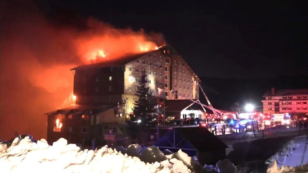 Bolu’nun Kartalkaya Kayak Merkezi’nde bulunan Grand Kartal Otel’de 21 Ocak