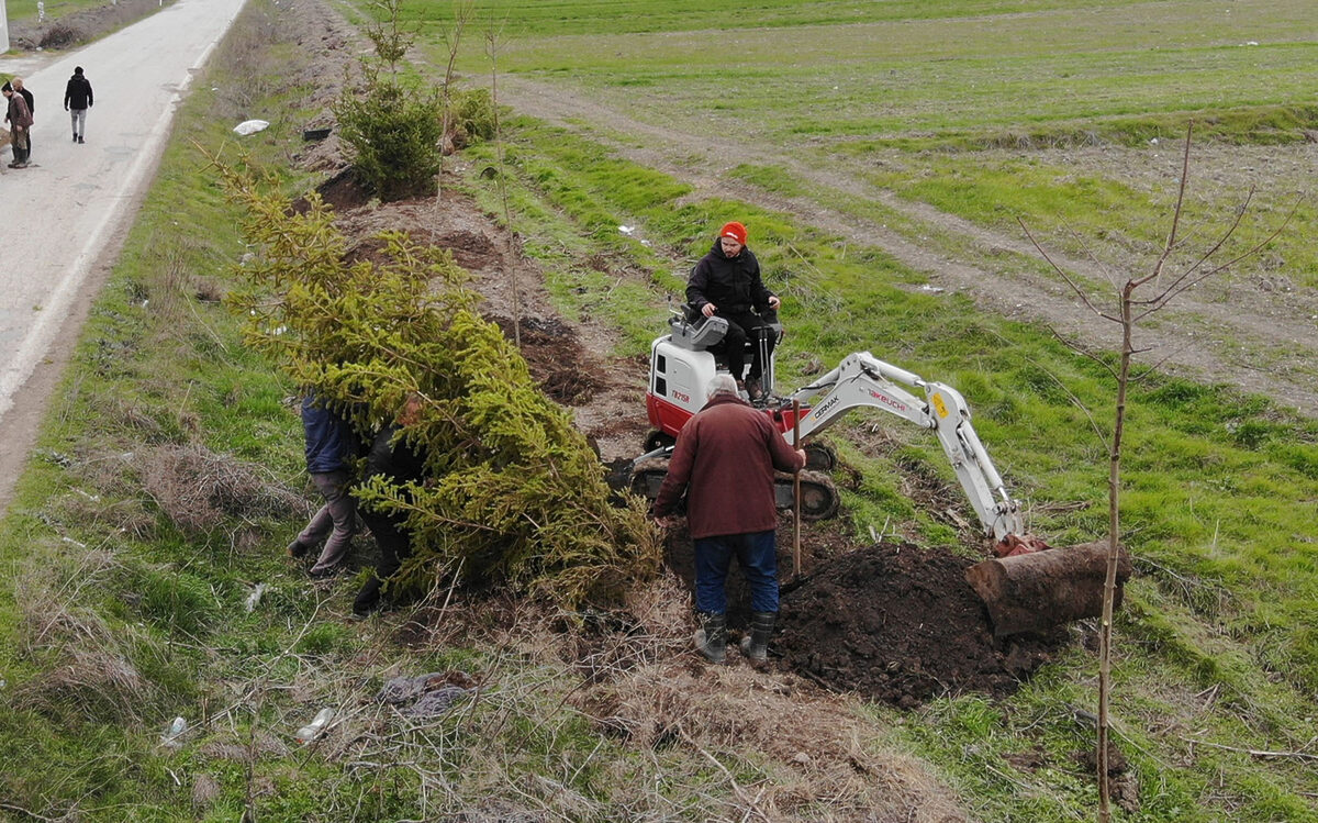 Balıkesir’de yol kenarları yeşilleniyor! Orman Bölge Müdürlüğü tarafından yürütülen ağaçlandırma