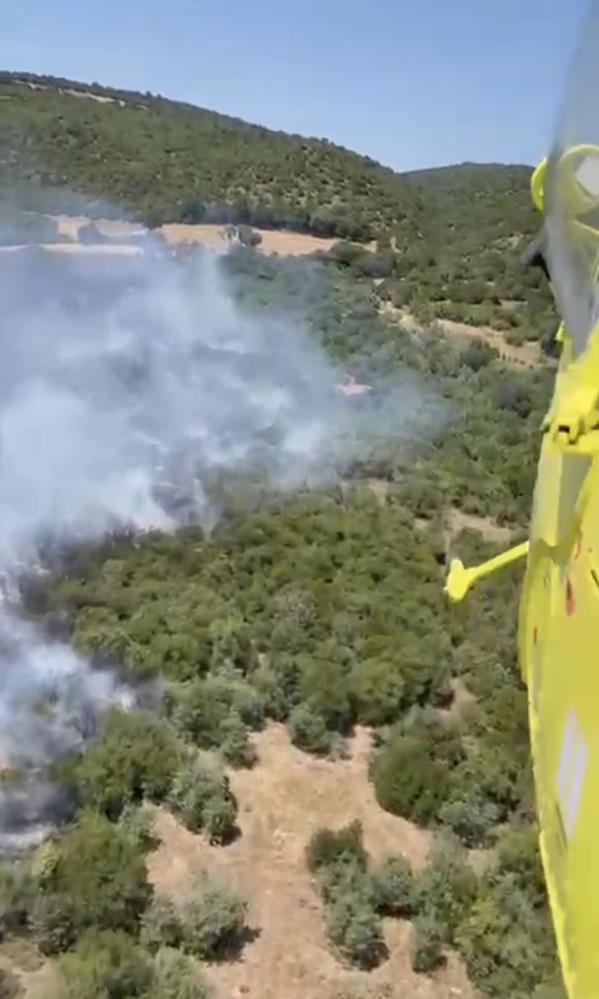 Balıkesir’in İvrindi ilçesine bağlı Gökçeler kırsalında öğle saatlerinde başlayan orman