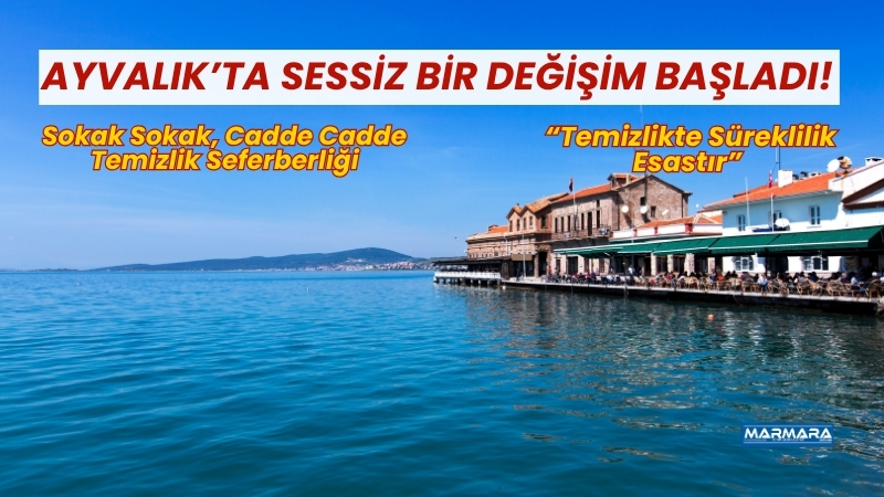 Cunda Adası’nda başlatılan geniş kapsamlı temizlik çalışması, adanın tarihi sokaklarını