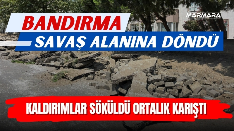 Bandırma’da Mehmetçik Caddesi’nde kaldırım yenileme çalışmaları başladı. Belediye, yaya güvenliğini