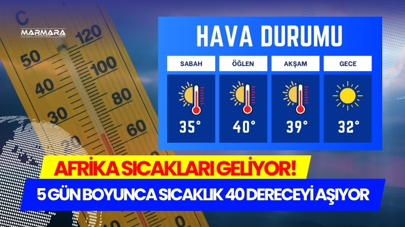 Balıkesir'de 22 Temmuz Salı günü itibarıyla hava sıcaklıkları mevsim normallerinin