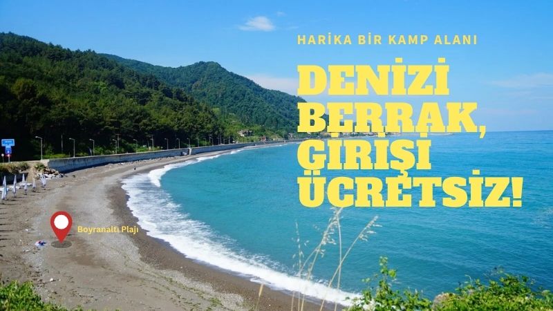 Kastamonu’nun İnebolu ilçesinde yer alan Boyranaltı Plajı, merkezden yalnızca 750