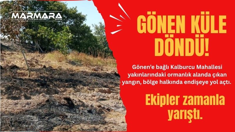Gönen’e bağlı Kalburcu Mahallesi yakınlarındaki ormanlık alanda çıkan yangın, bölge