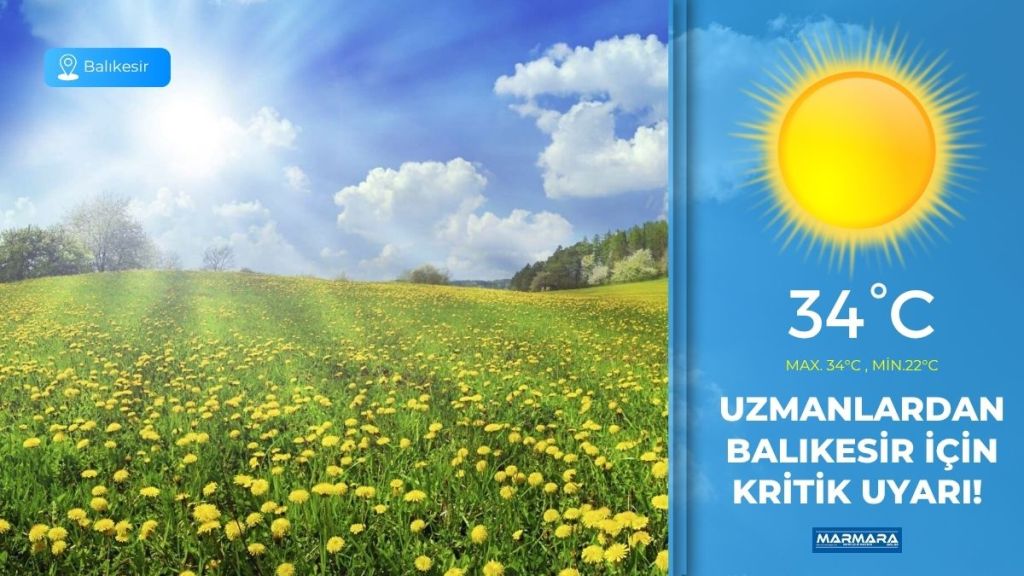 16 Temmuz Çarşamba günü Balıkesir’i sıcak ve rüzgârlı bir hava