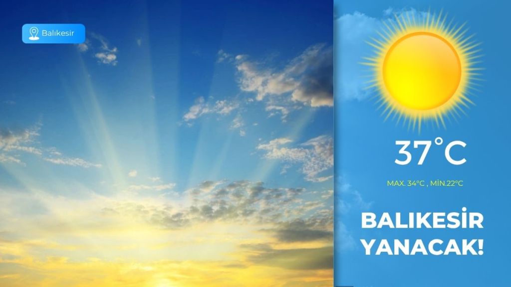 Balıkesir'de 21 Temmuz Pazartesi günü termometreler adeta kavrulacak. Meteoroloji Genel