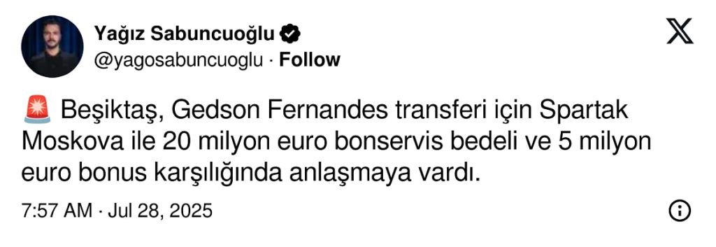 Gedson Fernandes Beşiktaş’tan Ayrılıyor! s 1fd4f87319656b7d7c8c7d9857b26b68d48a309f - Marmara Bölge Gazetesi