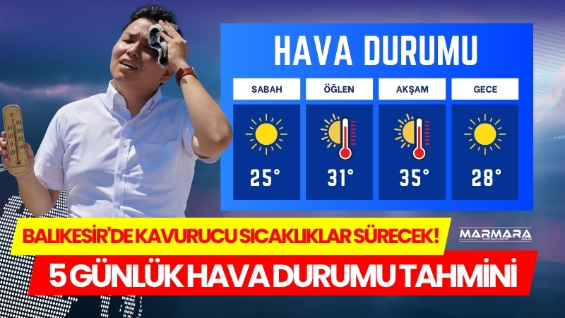 Balıkesir’de sıcaklıklar 35 dereceyi aşmaya devam ediyor. Meteoroloji, önümüzdeki günlerde