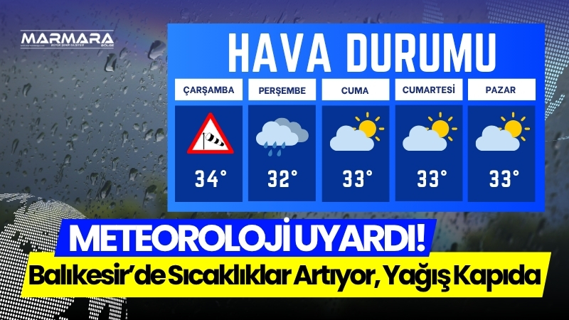 Balıkesir'de 6 Ağustos itibarıyla hava sıcaklıkları mevsim normallerinin üzerine çıkarken,