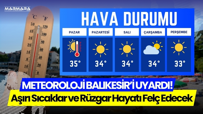 Balıkesir’de hafta sonu sıcak hava ve sert rüzgâr bir arada