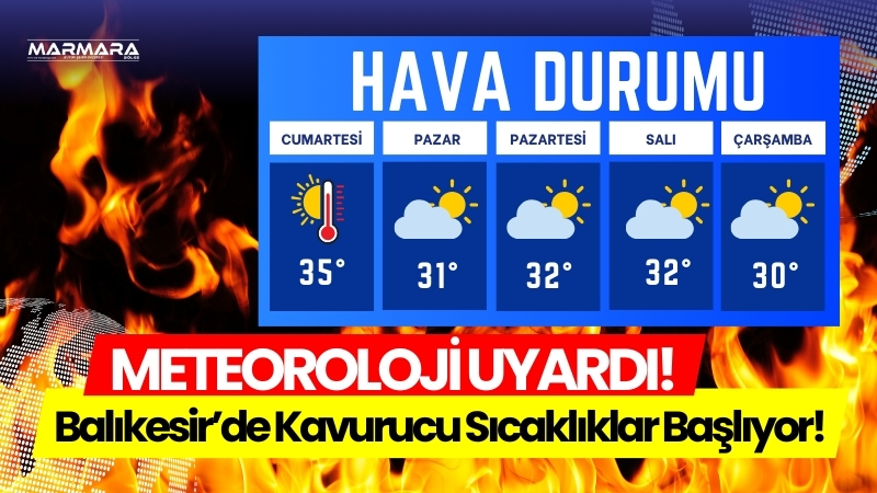 Termometreler 35 dereceyi görecek, nem yüzde 90’a dayanacak. Balıkesir’de hafta