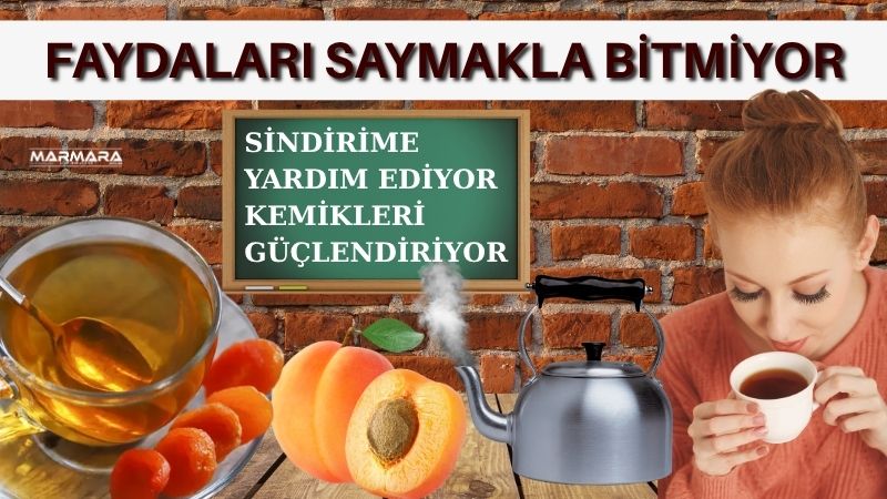 içecekler arasında en sevilenlerden biri olan kayısı çayı, sindirimi desteklemeden