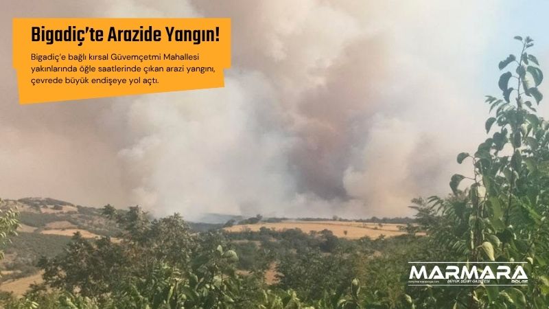 Bigadiç’e bağlı kırsal Güvemçetmi Mahallesi yakınlarında öğle saatlerinde çıkan arazi