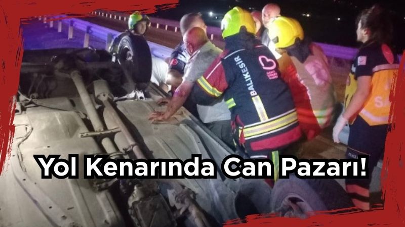 Balıkesir’in Bandırma ilçesine bağlı Aksakal Bozbayırı mevkiinde tek taraflı trafik