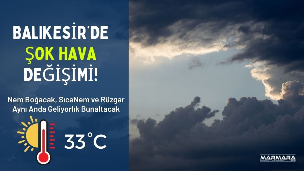 Balıkesir’de 7 Ağustos Perşembe günü gök gürültülü sağanak yağış etkili