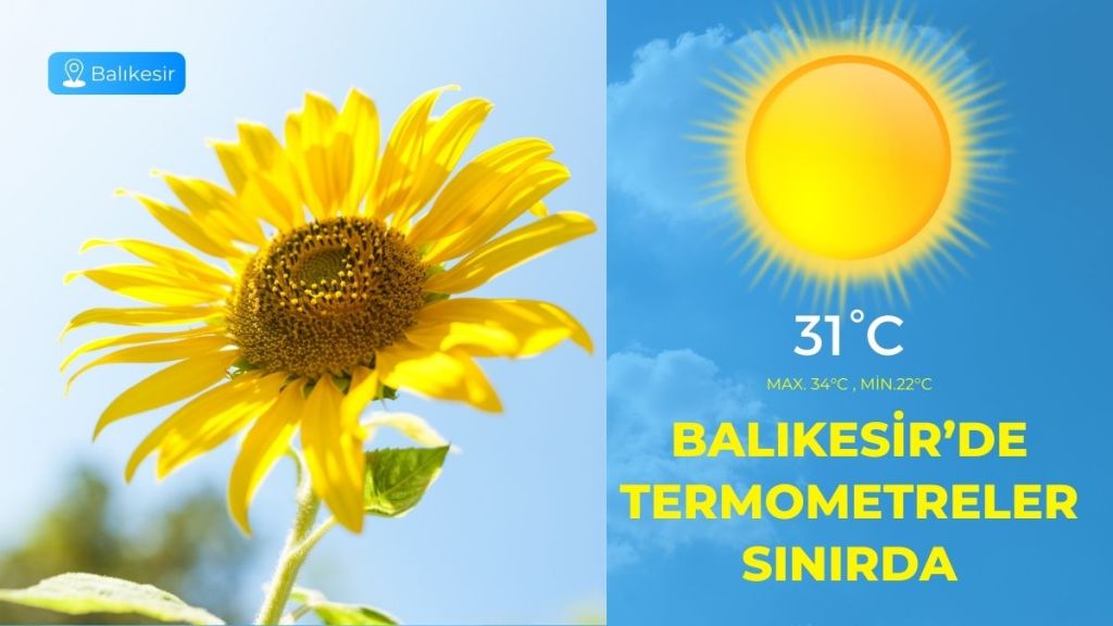 Balıkesir'de 24 Ağustos Pazar günü hava parçalı bulutlu olacak. Gün