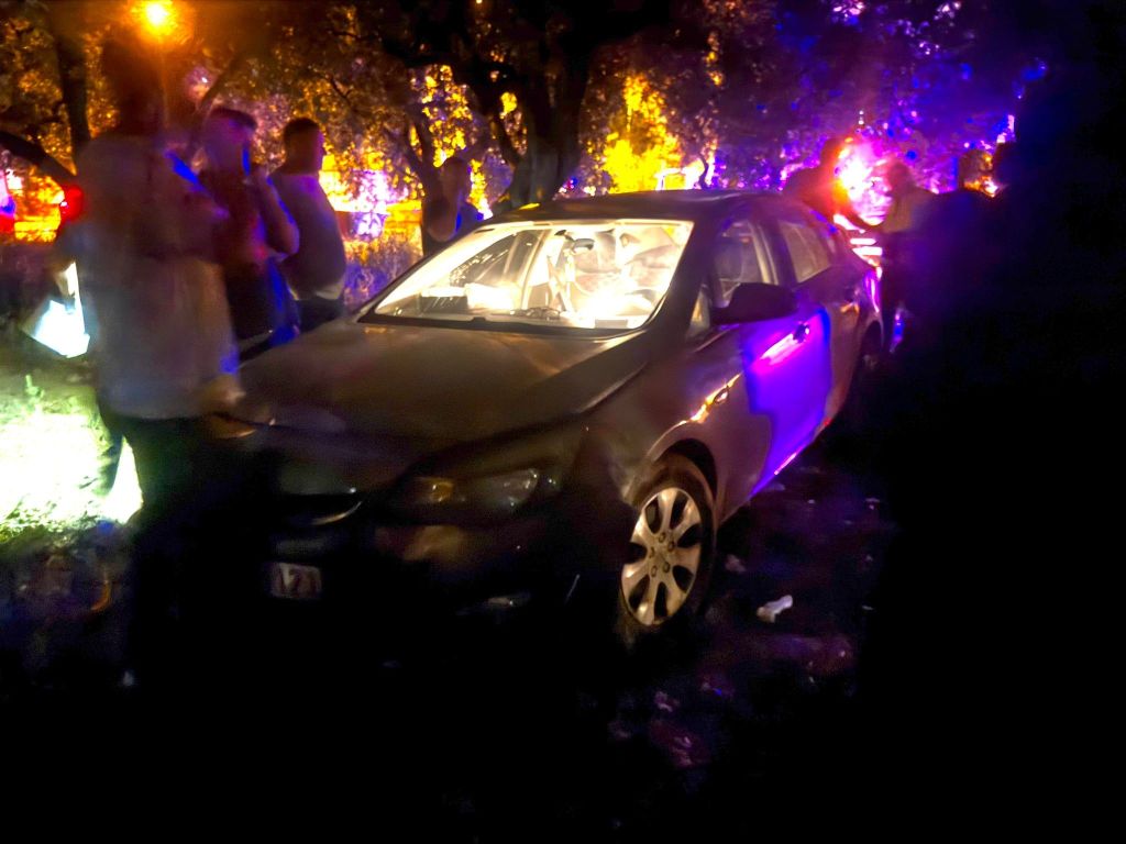 Erdek’te meydana gelen trafik kazasında, kontrolden çıkan bir otomobil zeytin