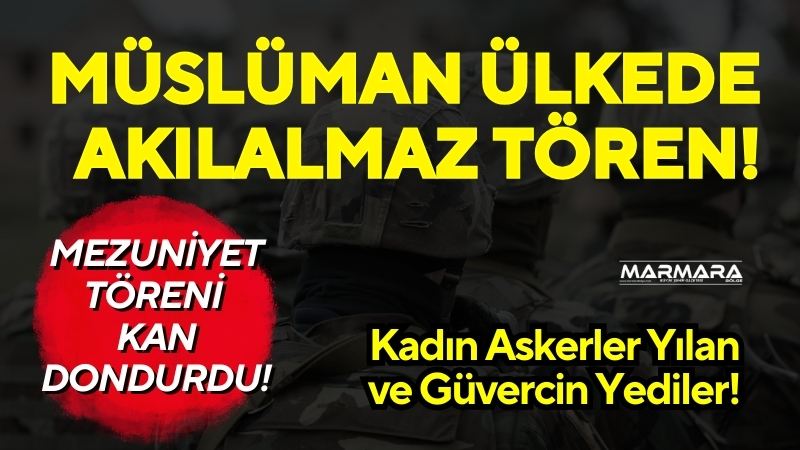 Irak ordusunda kadın askerlerin mezuniyet töreni, canlı yılan ve güvercinlerin