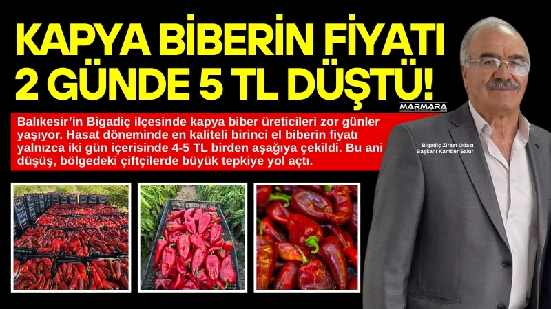 Bigadiç’te kapya biber fiyatlarının iki gün içinde 4-5 TL birden