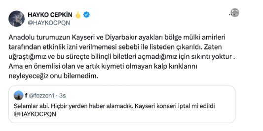 Hayko Cepkin’in Konseri İptal Edildi Ekran Alintisi 8 - Marmara Bölge Gazetesi