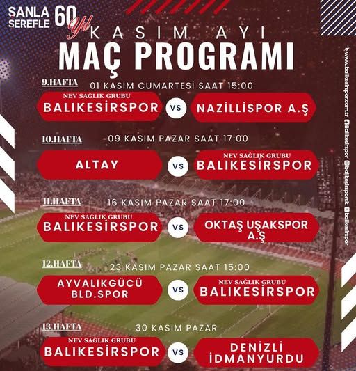 Balıkesirspor Kasım Ayına Zorlu Maçlarla Başlıyor! 575128483 1388724963262570 7950350697852407938 n e1761924744589 - Marmara Bölge Gazetesi