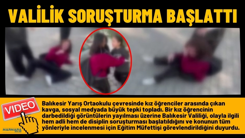 Balıkesir Yarış Ortaokulu çevresinde kız öğrenciler arasında çıkan kavga, sosyal