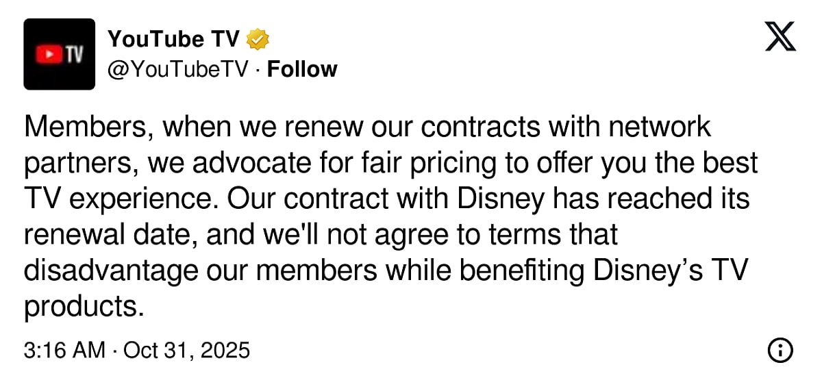 Youtube Krizi Büyüyor: Disney Kanalları, YouTube TV’den Kaldırılıyor s 4ec7fc995c7d0725061cbe53a1ee524e6216c51b - Marmara Bölge Gazetesi