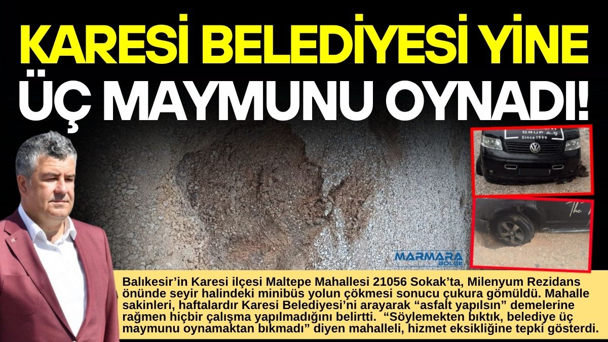Balıkesir’in Karesi ilçesi Maltepe Mahallesi 21056 Sokak’ta, Milenyum Rezidans önünde