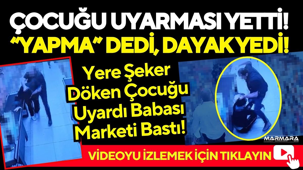 Kocaeli’de bir markette küçük bir çocuğu uyaran kasiyer, çocuğun babası
