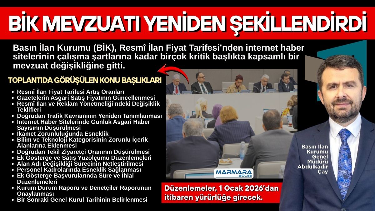 Basın İlan Kurumu (BİK), Resmî İlan Fiyat Tarifesi’nden internet haber