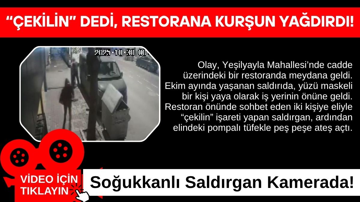 Bursa’da maskeli bir saldırganın restoran önünde yaşattığı dehşet anları güvenlik
