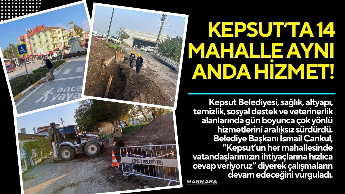 Kepsut Belediyesi, sağlık, altyapı, temizlik, sosyal destek ve veterinerlik alanlarında
