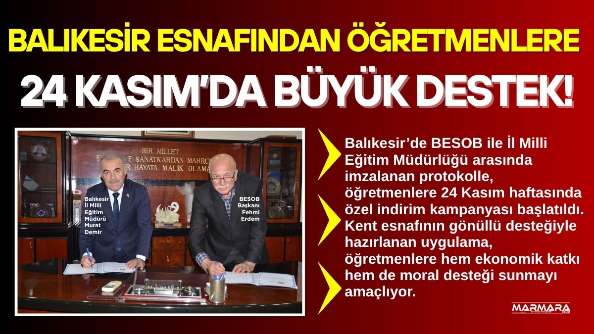 Balıkesir’de BESOB ile İl Milli Eğitim Müdürlüğü arasında imzalanan protokolle,