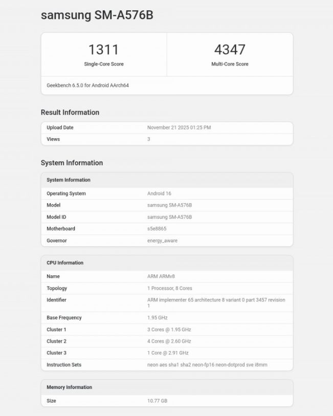 Galaxy A57 Exynos 1680 İşlemcili Yeni Seri Kullanıcılara Hız Ve Akıcılık Vad Ediyor Ekran goruntusu 2025 11 23 134552 - Marmara Bölge Gazetesi