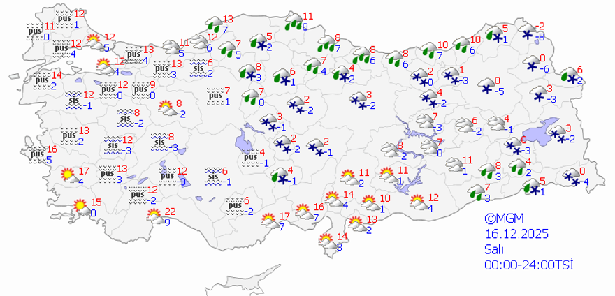 20 İlde Kar Alarmı! Yeni Haftaya Soğuk ve Yağışlı Başlangıç 4 371411 - Marmara Bölge Gazetesi