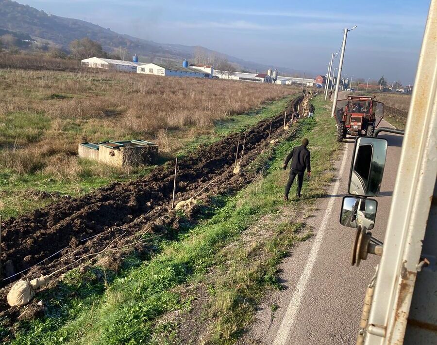 Bandırma’ya bağlı Karaçalılık Mahallesi’nde düzenlenen ağaçlandırma çalışmasında, yöre halkı ve