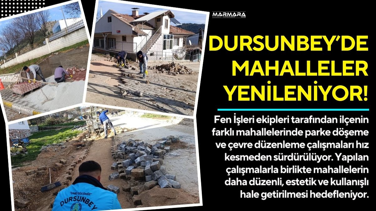 Fen İşleri ekipleri tarafından ilçenin farklı mahallelerinde parke döşeme ve