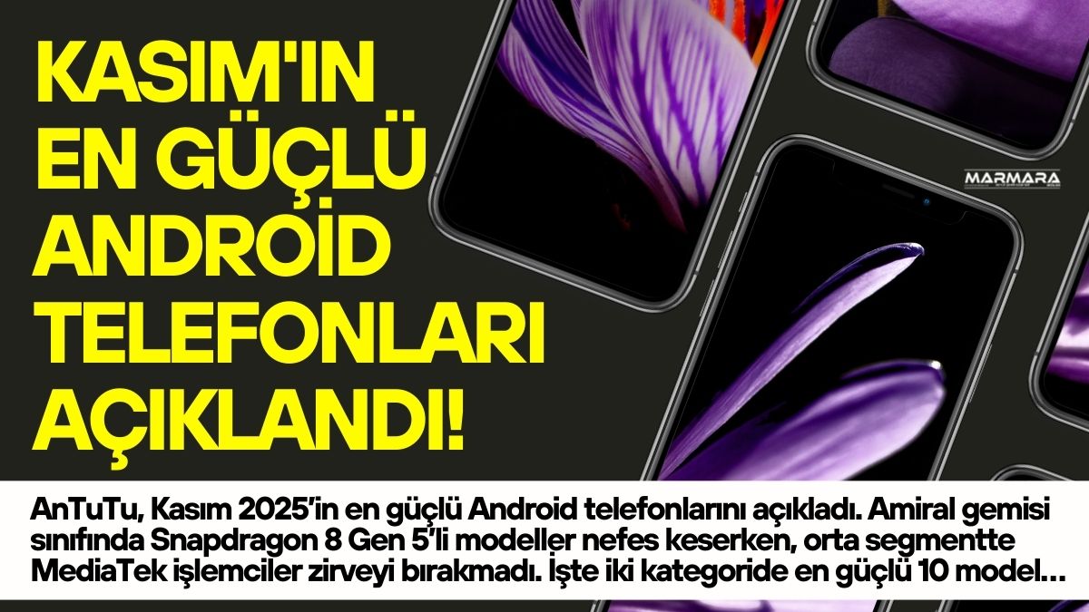 AnTuTu, Kasım 2025’in en güçlü Android telefonlarını açıkladı. Amiral gemisi