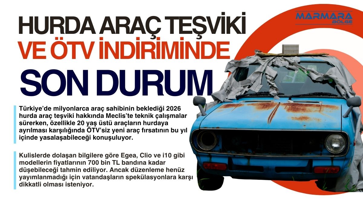 2026’da yürürlüğe girmesi beklenen hurda araç teşviki için henüz resmi