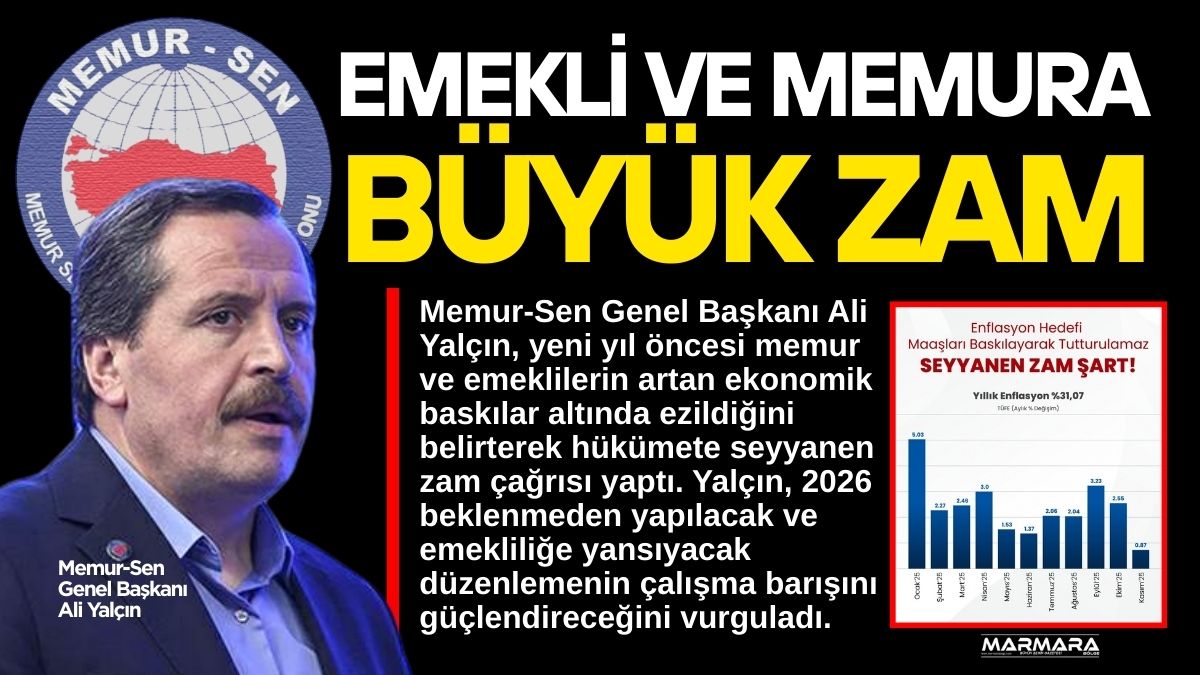 Memur-Sen Genel Başkanı Ali Yalçın, yeni yıl öncesi memur ve